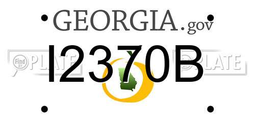 I2370B Georgia License Plate