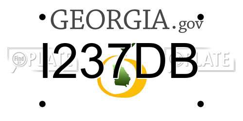 I237DB Georgia License Plate