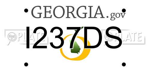 I237DS Georgia License Plate