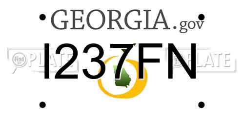 I237FN Georgia License Plate