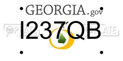 I237QB Georgia License Plate