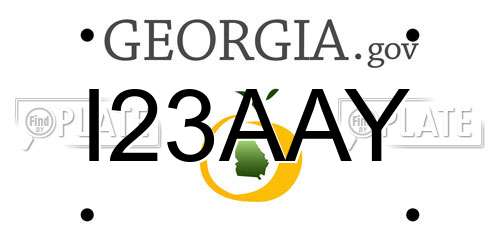 I23AAY Georgia License Plate