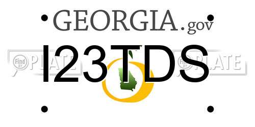 I23TDS Georgia License Plate