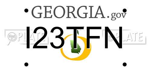 I23TFN Georgia License Plate