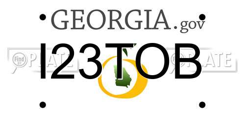 I23TOB Georgia License Plate