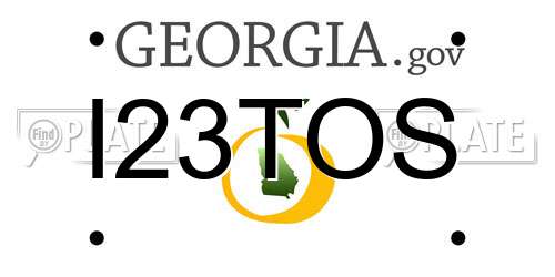 I23TOS Georgia License Plate