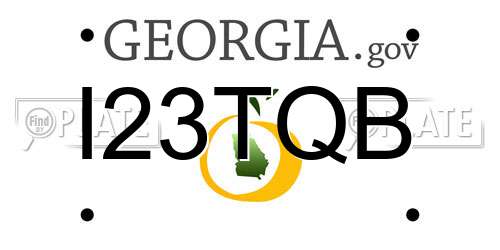 I23TQB Georgia License Plate