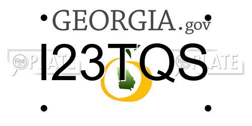 I23TQS Georgia License Plate