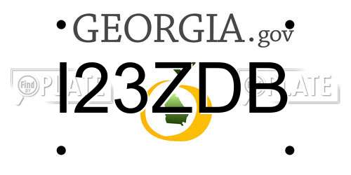I23ZDB Georgia License Plate