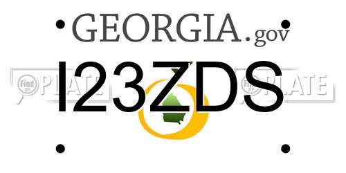 I23ZDS Georgia License Plate