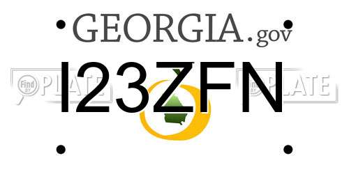 I23ZFN Georgia License Plate