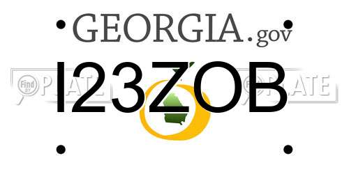 I23ZOB Georgia License Plate