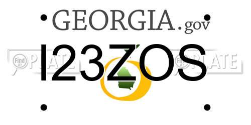 I23ZOS Georgia License Plate