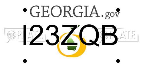 I23ZQB Georgia License Plate