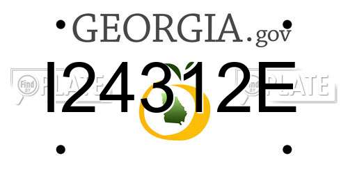 I24312E Georgia License Plate