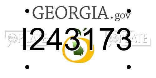 I243173 Georgia License Plate