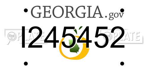 I245452 Georgia License Plate
