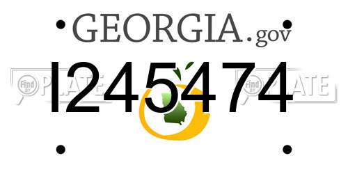 I245474 Georgia License Plate