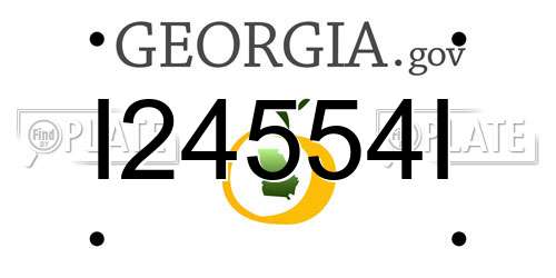 I24554I Georgia License Plate