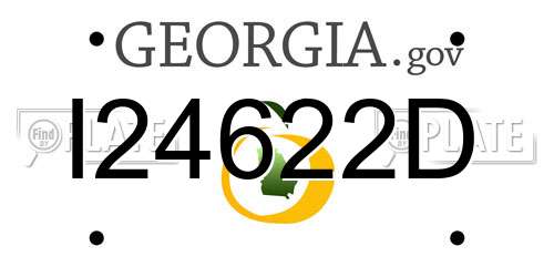 I24622D Georgia License Plate