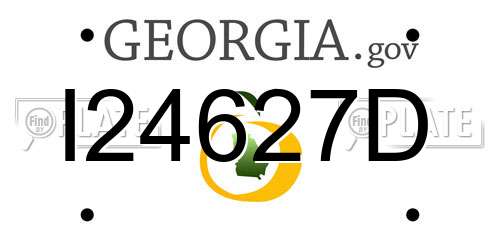 I24627D Georgia License Plate