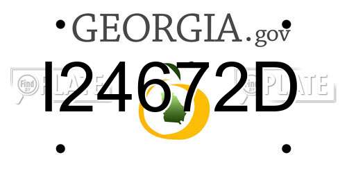 I24672D Georgia License Plate