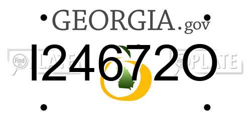 I24672O Georgia License Plate