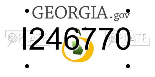 I246770 Georgia License Plate