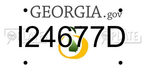 I24677D Georgia License Plate