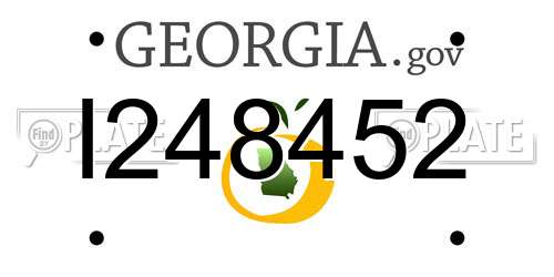 I248452 Georgia License Plate