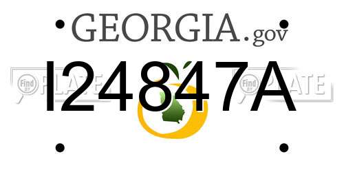I24847A Georgia License Plate