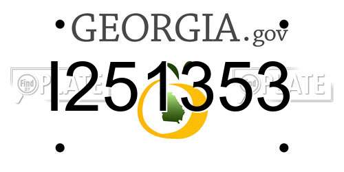 I251353 Georgia License Plate