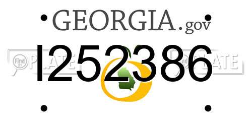 I252386 Georgia License Plate