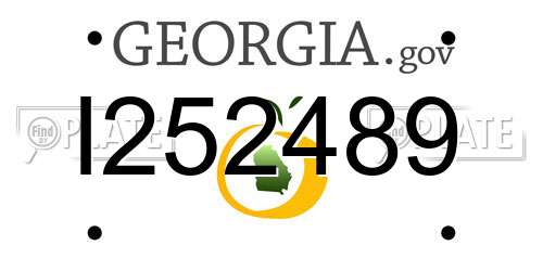 I252489 Georgia License Plate