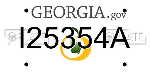 I25354A Georgia License Plate