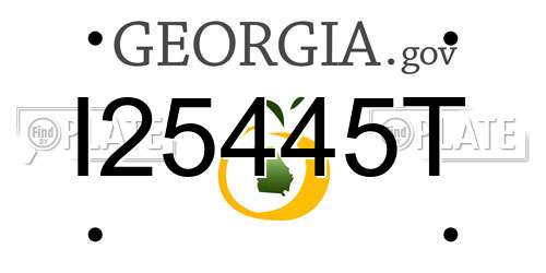 I25445T Georgia License Plate