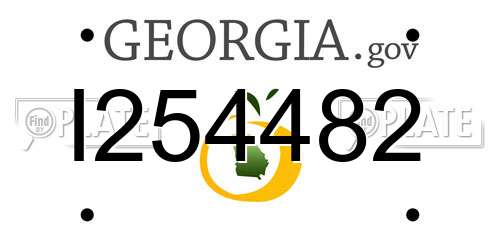 I254482 Georgia License Plate