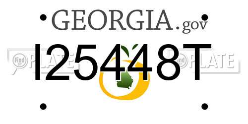 I25448T Georgia License Plate