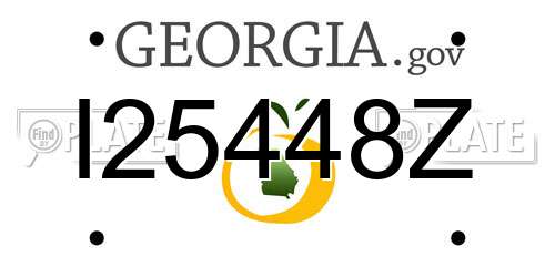 I25448Z Georgia License Plate