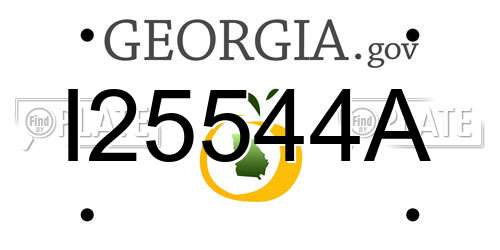 I25544A Georgia License Plate