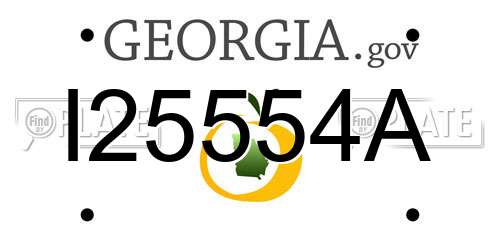 I25554A Georgia License Plate