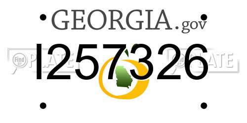 I257326 Georgia License Plate