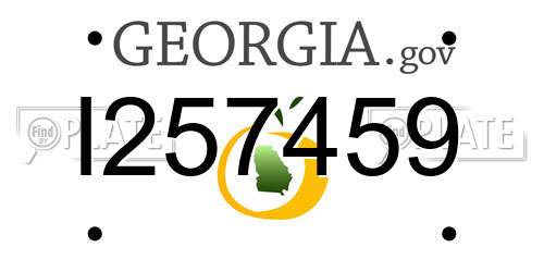 I257459 Georgia License Plate