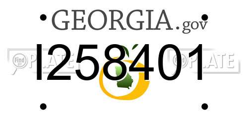I258401 Georgia License Plate