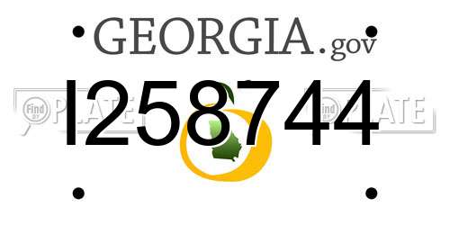 I258744 Georgia License Plate