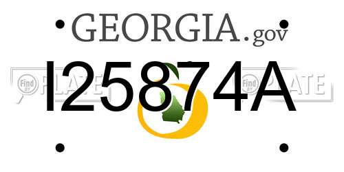 I25874A Georgia License Plate