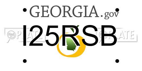 I25RSB Georgia License Plate