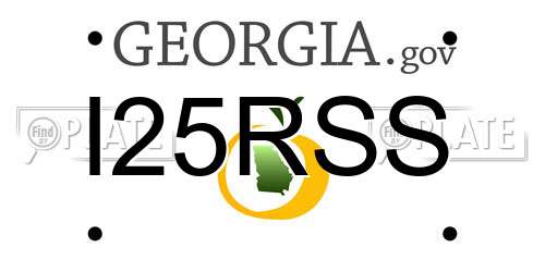 I25RSS Georgia License Plate