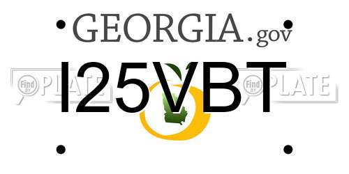 I25VBT Georgia License Plate