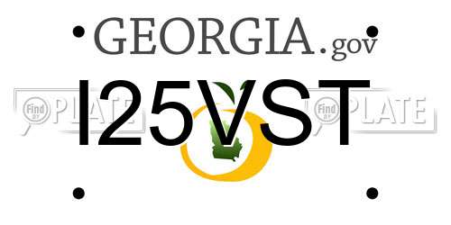 I25VST Georgia License Plate